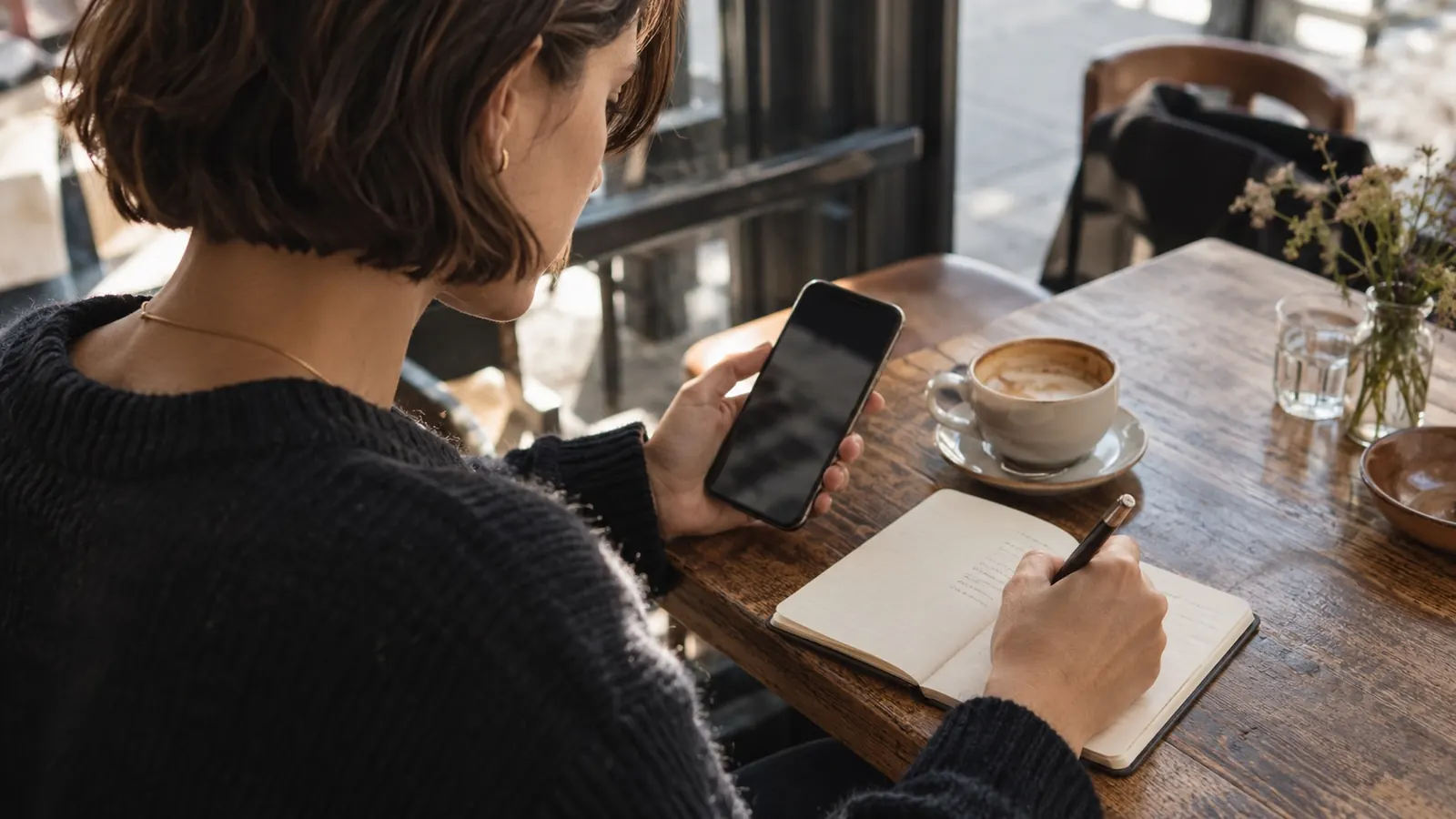 Choosing a conversation and making notes over coffee